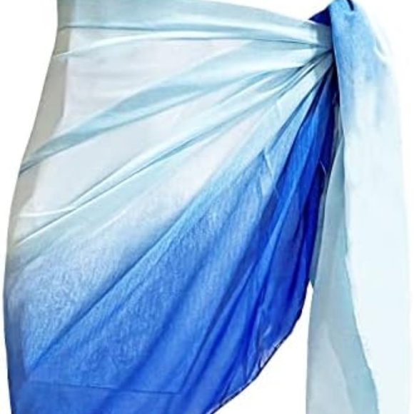 Block Garden Women's Short Sarong‎ Wrap Skirt Chiffon Swimsuit Cover-up Beach - Picture 1 of 16